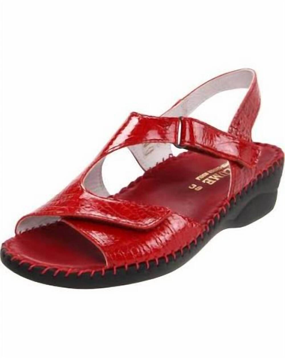 NEW LAPLUME women's angela leather sandal in red